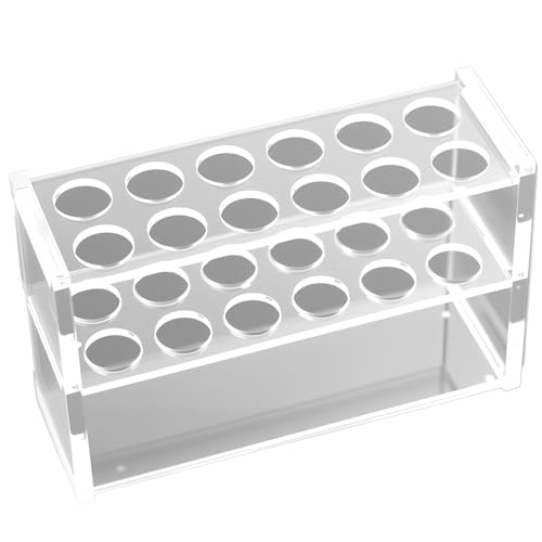 12 Sockets Clear Acrylic Test Tube Rack 10ML Test Tubes,Plastic Centrifuge Tube Holder Stand - color: 10ml(12 Sockets)