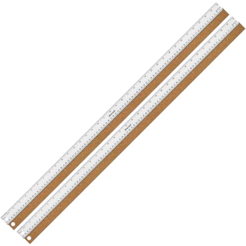 Metal Ruler 36 Inch, Non-Slip Cork Backing, Ink Bleed-Resistant Edge, 2 Pcs - style: 36" 2 PCS