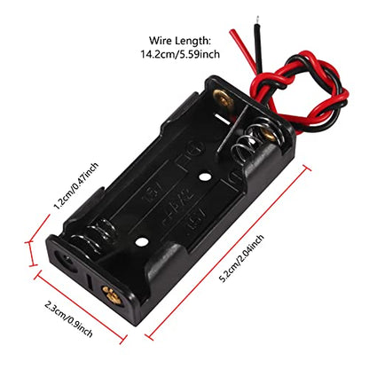 12pcs AAA Battery Holder 2 x 1.5V AAA Battery Holder Case Box AAA Battery Holder with Wires - color: 2 AAA Battery Holder