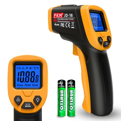 FKM Infrared Thermometer Gun Non-Contact Laser Temperature Gun-58°F~1112°F - color: Black Yellow