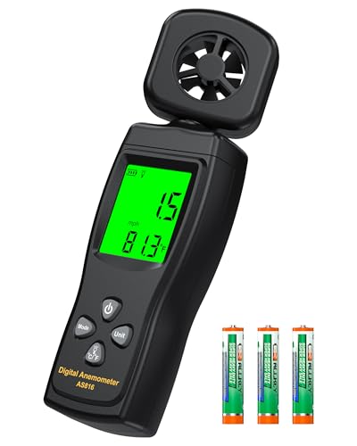 FOOAO Anemometer, Wind Meter Handheld, CMF Meter to Measure Wind Speed and Temperature to Assist in Drone Flights, Outdoor Activities, Shooting Sports and HVAC Systems