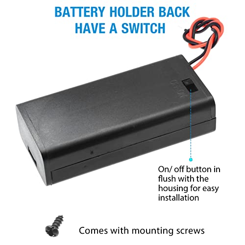 5Pcs 2X 1.5V AA Battery Holder Case - size: 5Pcs, style: 2×1.5V AA