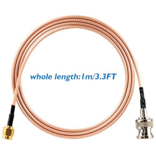 BNC Male to SMA Male Connectors 3.28ft RG316 Coaxial Cable Low Loss 50ohm BNC to SMA Male Adapter 1M for Antenna/Radio/WiFi/LAN Devices/External Antenna 2PCs - size: 2pcs-1M/3.28ft