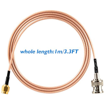 BNC Male to SMA Male Connectors 3.28ft RG316 Coaxial Cable Low Loss 50ohm BNC to SMA Male Adapter 1M for Antenna/Radio/WiFi/LAN Devices/External Antenna 2PCs - size: 2pcs-1M/3.28ft