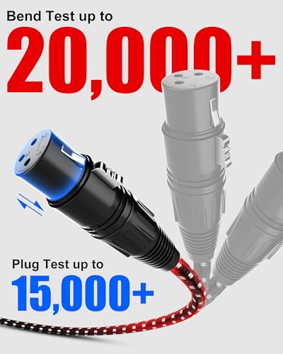 Long XLR Cables 25ft 2 Pack,XLR Microphone Cable,OFC Shielded - color: Black-White, size: 25 Feet