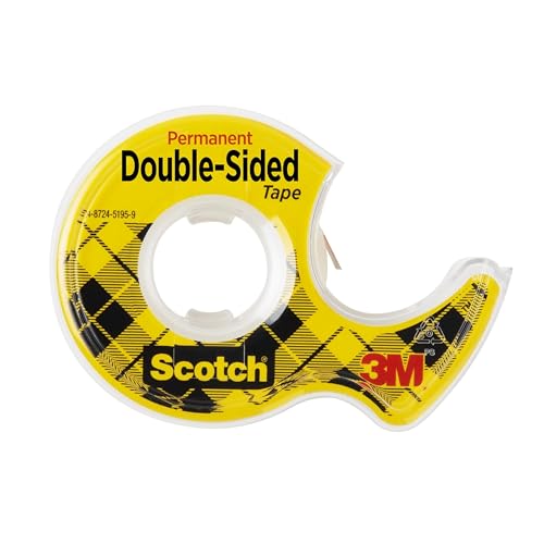 Scotch Double Sided Tape with Tape Dispenser, 0.5 in. x 400 in. - size: 0.5 in x 400 in (2 Rolls)