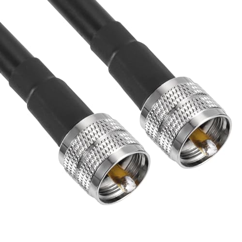 uxcell UHF Male PL-259 to UHF Male PL-259 Low Loss RG213 Coax Jumper Cable 2.5m/8.2ft - size: 8.2 Feet