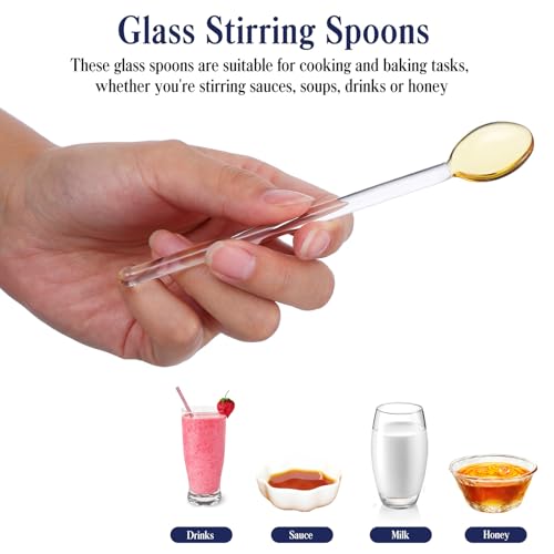 CLISPEED Glass Spoons Soda Stirrers Six Piece Long Handle Set