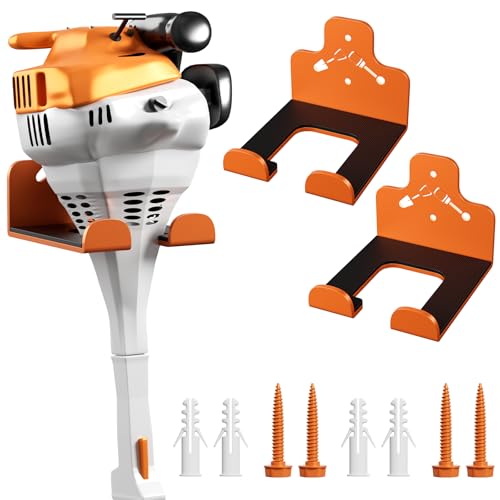 Garage Storage Trimmer Rack, Weed Whackers Holder Organizer, Orange, 2 Pack - color: Orange 2 Packs