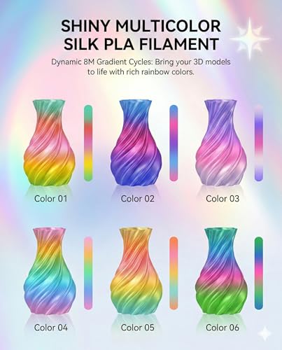 SUNLU Rainbow Silk PLA 1.75mm, 250g Spool Bundle, 3D Printer Filament - color: Pla Bundle-250gx4-2230174