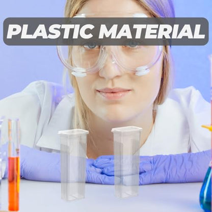 Microscope Pathological Slide Storage Case with Slotted Channels Secure Snap Closure Easy-Clean Plastic Mailer 10 Pack 3.42 X 1.06 X 0.70 in