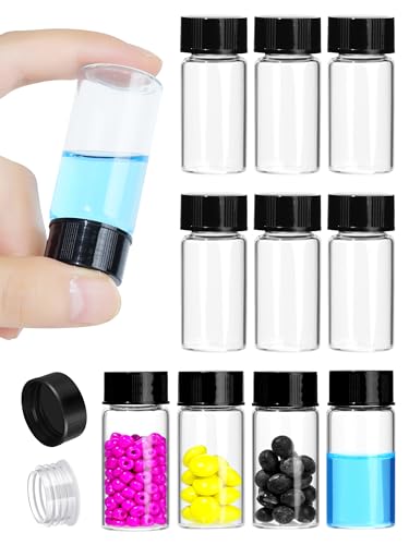 10ml Clear Small Glass Vials with Screw Caps for Essential Oil, 10 Pcs - size: 10ml-10pcs