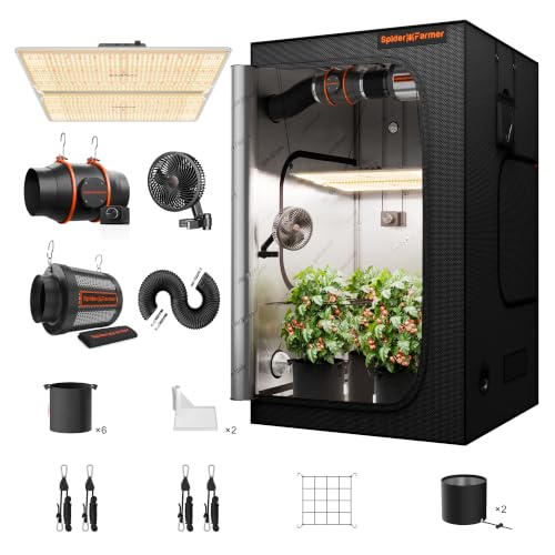 Spider Farmer 4 × 4ft 450W SF4000 Indoor Grow Tent Kit w/Speed Controller - size: 48"x48"x80"-Speed Controller