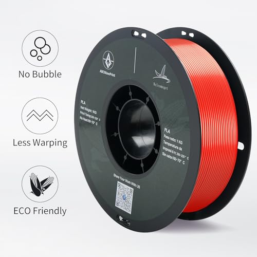 PLA 3D Printer Filament, Dimensional Accuracy +/- 0.02 mm, 1 kg Spool(2.2lbs), 1.75 mm，Red - color: 1kg Red
