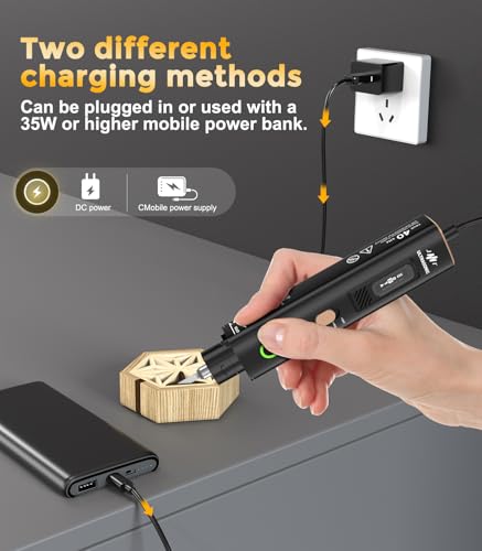 40kHz Ultrasonic Cutter Knife with OLED Display – Precision Cutting & Polishing Tool for 3D Printing, Model Making & DIY – 4 Modes, Stable Power for Plastic, Resin, Wood, Leather (50 Blades)