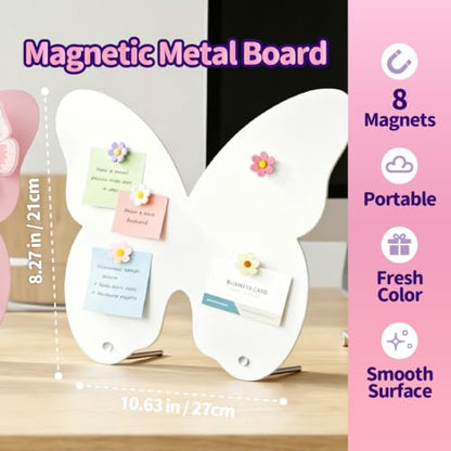 2 Pcs Small Magnetic Board, Cute Magnet Display Stand for Tabletop - color: 2pcs Purple and White