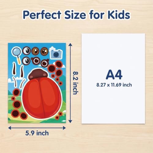 Insect & Spring Stickers 24 Sheets, Kids Crafts & Party Favors - color: Insects