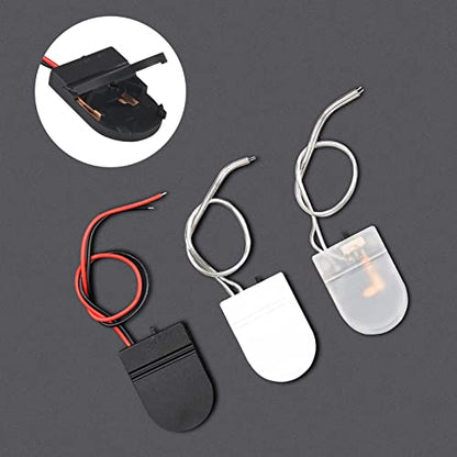 Alinan 5pcs Button Battery Holder Coin Cell Battery Holder with Switch CR2032 1 X 3V Battery Holder Battery Storage Boxes Cover with Wires On ON-Off Switch Socket Container (Black) - color: Black