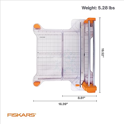 Fiskars ProCision Folding Rotary Bypass Paper Cutter, 12" Cut Length