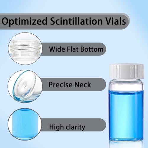 20ml Scintillation Vials - Scintillation Counting Vials, 22-400 White Screw Cap,Polyethylene Liner （Pack of 100）