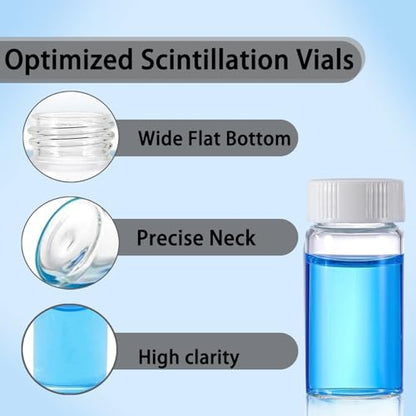 20ml Scintillation Vials - Scintillation Counting Vials, 22-400 White Screw Cap,Polyethylene Liner （Pack of 100）