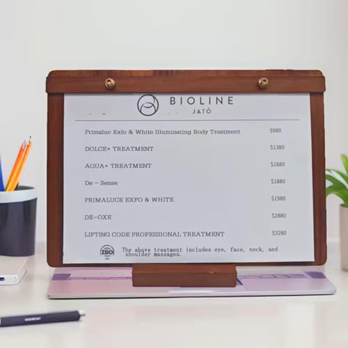 6.69 x 9.87 Inch Solid Walnut 2‑in‑1 Menu Clipboard, Vertical Display Sign - size: A5 Horizontal Version