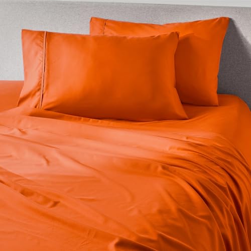 PeachSkinSheets Cooling Bed Sheets for Hot Sleepers, Full/Sunkissed Orange - color: Sunkissed Orange, size: Full