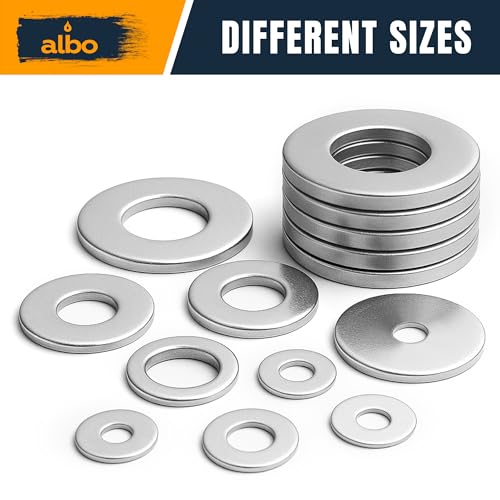ALBO 100 Pcs 3/8" x 1-1/2" 304 Stainless Steel Fender Flat Washers - size: 3/8"x1-1/2" - 100pcs