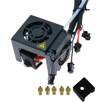 Ender 5 Hotend Assembled Kit Full Assembled Extruder Cooling Fan Kit Aluminum Heat Block with 1PC Silicone Cover,5PCS 0.4mm Nozzles for Ender 5 Ender-5 Pro 3D Printer - style: Ender-5/Ender-5 Pro