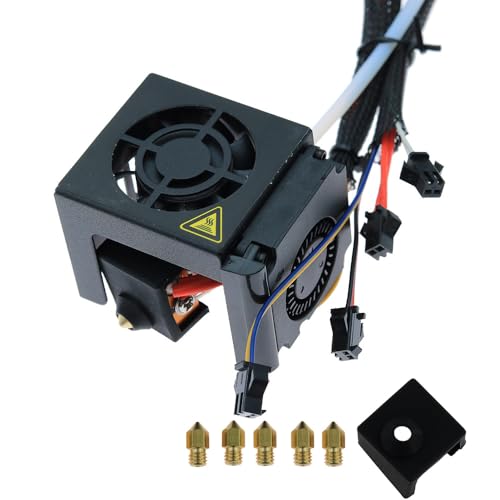 Ender 5 Hotend Assembled Kit Full Assembled Extruder Cooling Fan Kit Aluminum Heat Block with 1PC Silicone Cover,5PCS 0.4mm Nozzles for Ender 5 Ender-5 Pro 3D Printer - style: Ender-5/Ender-5 Pro