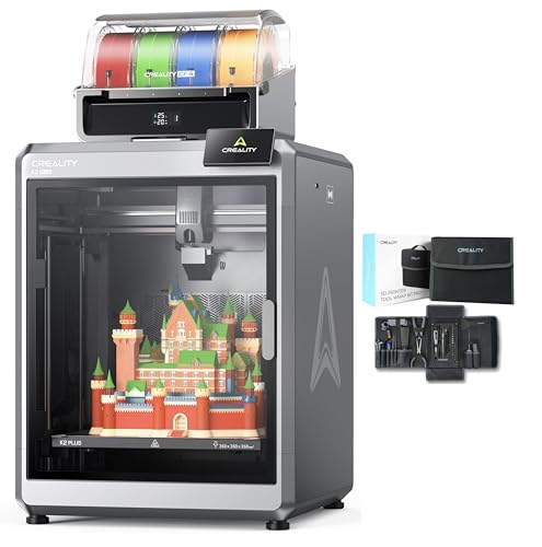 Creality K2 Plus Combo 3D Printer, Multi Color Printing with New CFS Bundle with Creality 3D Printer Tool Kit, 74Pcs 3D Printing Tool Wrap Kit Assembly