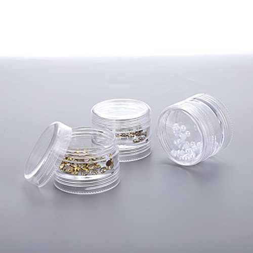 Hipiwe 6 Sets 5 Layers Plastic Beads Box Round Small Storage Containers - size: 6Packs 1.5"D x3.9"H