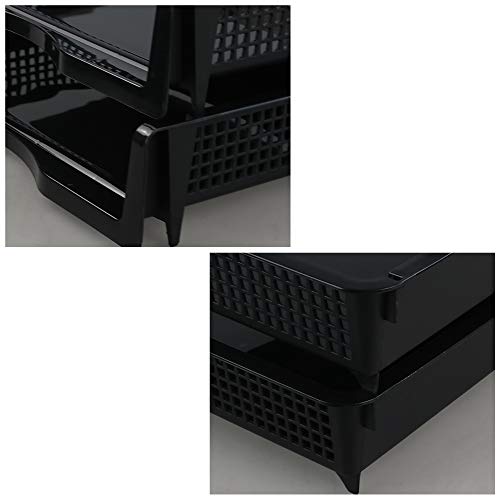 Plastic Stackable File Paper Storage Tray, Office Stackable Letter Tray, Black, 6 Pack