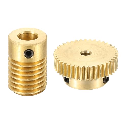 uxcell Worm Gear Set Right Rotation 40T 0.5 Module 1:40 Reduction Rate - size: Gear-3mm, Rod-6mm Bore, style: 0.5M-40T