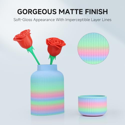 YOUSU Matte PLA Rainbow Macaron 1KG, Stable Extrusion, Color Switche Stable - color: 03-matte Macaron Rainbow, size: Matte PLA