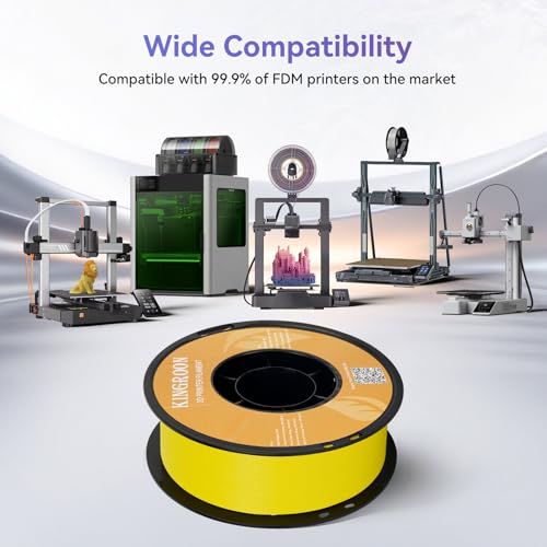 Kingroon PLA Filament 1.75mm 3D Printer Filament Lemon Yellow Pla 1kg Filament Dimensional Accuracy +/- 0.02mm, Fit Most FDM Printer,Lemon Yellow - color: 1kg Lemon Yellow