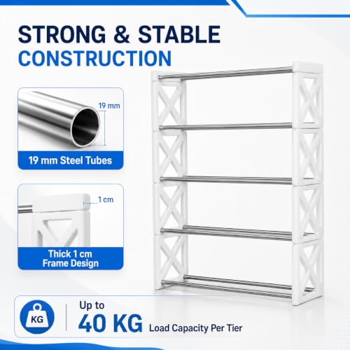 5-Tier 3D Printer Filament Storage Rack, Holds 45 1KG Spools - size: 5 Tier