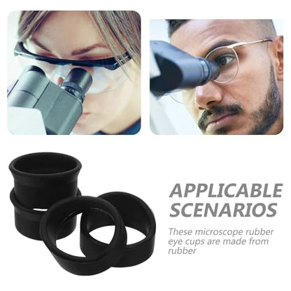 KALLORY 4PCS Microscope Rubber Eyecup Replacement Binocular Eyepiece Covers