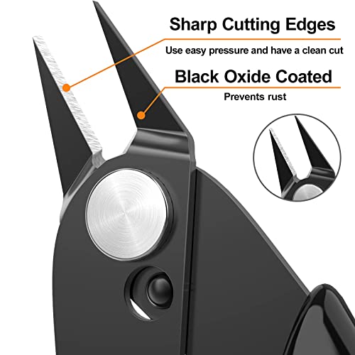 Small Wire Cutters 5 Pack Jewelry Pliers Craft Zip Tie Cutter Flush Cutters - color: Black ( 5 Pack )