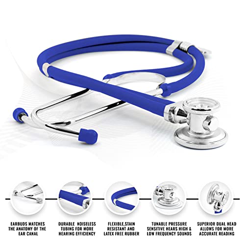 ASA TECHMED Nurse EMT Starter Pack Stethoscope, Blood Pressure Monitor and Trauma 7.5" EMT Shear Ideal Gift for Nurses, Medical Students, Firefighters, Police and Personal Use (Royal Blue) Standard - color: Royal Blue