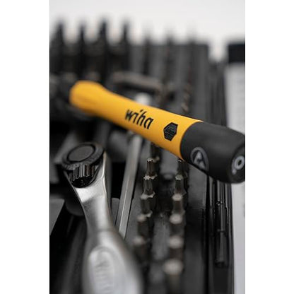 Wiha 75965 ESD Safe Master Technician Ratchet and MicroBits Set, 65 Piece