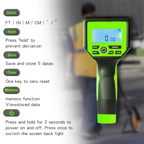 Zozen Measuring Wheel Digital Display, Imperial/Metric,12.5” Green Roller - color: Green