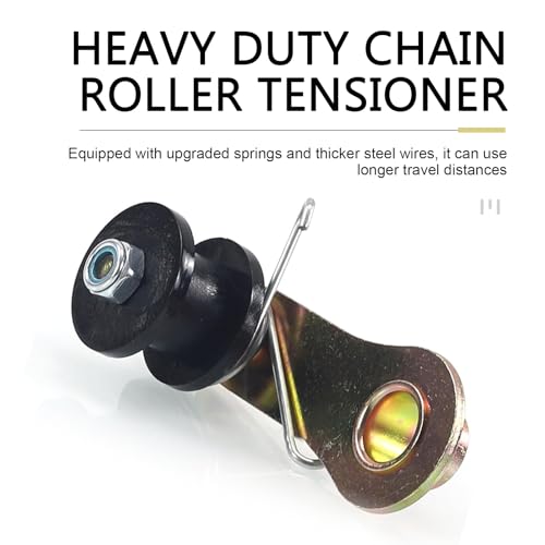 Chain Tensioner, Heavy Duty Chain Roller Tensioner with Clip Spring, Vibration Damping 110cc 125cc 140cc Wheel Modified Accessory, Universal 4 Wheelers ATV Adjuster Kit (Black)