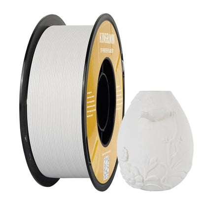Kingroon Matte PLA Filament 1.75mm 3D Printer Filament Matte Filament 1kg Dimensional Accuracy +/- 0.02 mm (Matte White) - color: Matte White