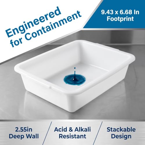 VOSAREA Laboratory Containment Tray, White Plastic Tray 9.43 x 6.68 in