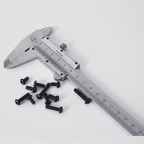 M4 x 8mm 10mm 12mm 16mm 20mm Button Head Socket Cap Screws Bolts, 10.9 Grade Alloy Steel, Black Oxide Finish, Metric Allen Hex Drive, Fully Threaded, Assortment Kit 100Pcs - size: Button M4x8-20 mm