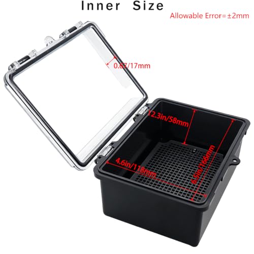 Junction Box, Hinged Black Clear Cover IP67 Waterproof ABS Project Box with Mounting Plate Electrical Box Enclosure with Wall Bracket 7.1 x 5.1 x 3.5inch(180x130x90mm) - color: Clear, size: 7.1"x5.1"x3.5"