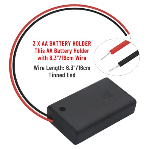 WMYCONGCONG 10 PCS 3 AAA 4.5V Battery Holder with Switch 3X 1.5V AAA Battery Holder with Leads for Arduino RC LED Strips