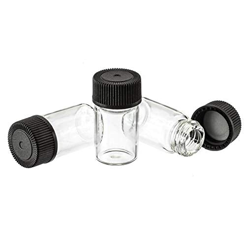144pk 3/4 Dram Small Glass Vials with Screw On Cap, Hobby and Craft Lab Sample Vial Set - size: 3/4 Dram