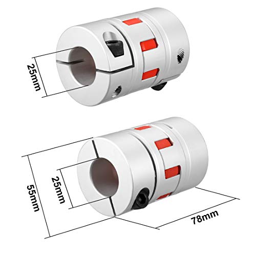 uxcell Shaft Coupling 25mm to 25mm Bore L78xD55 Flexible Coupler Joint for Servo Stepped Motor - size: L78xD55 25mm to 25mm